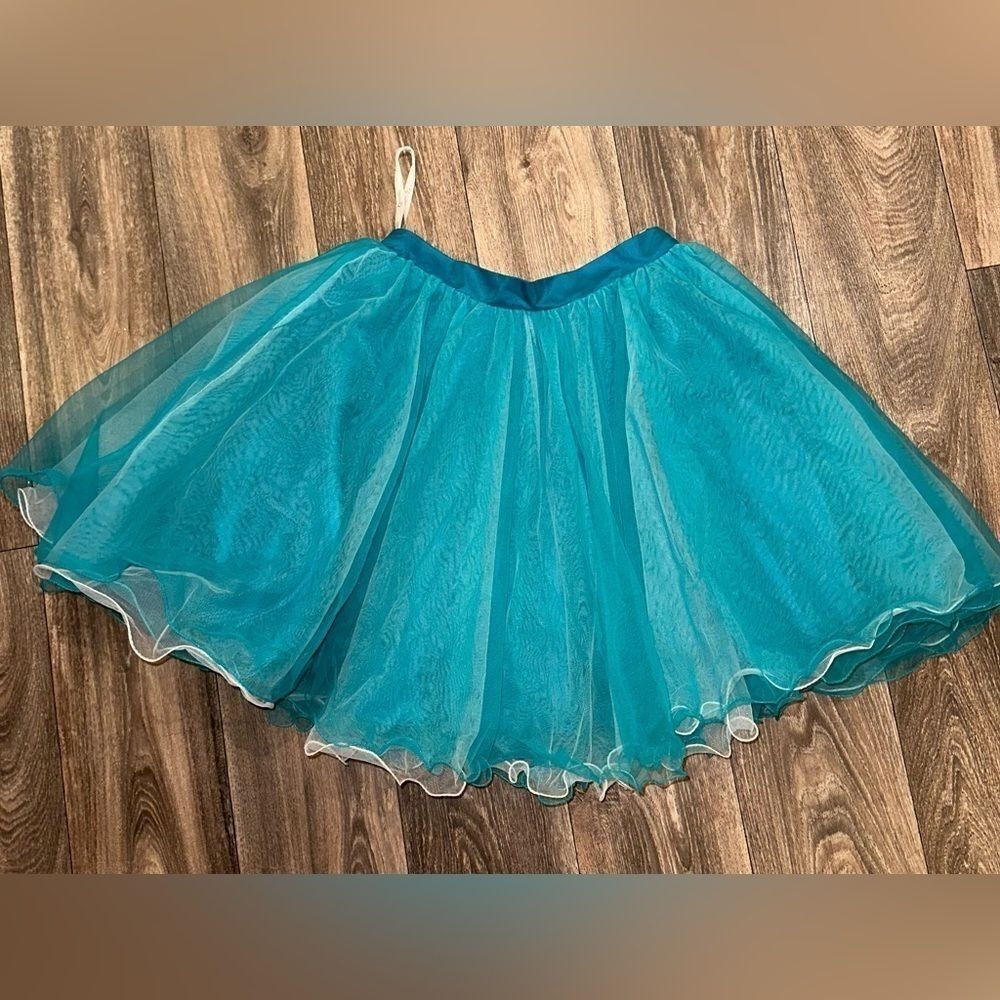 QUINCEANERA collection 7 layer tulle skirt teal rockabilly  sz 10
